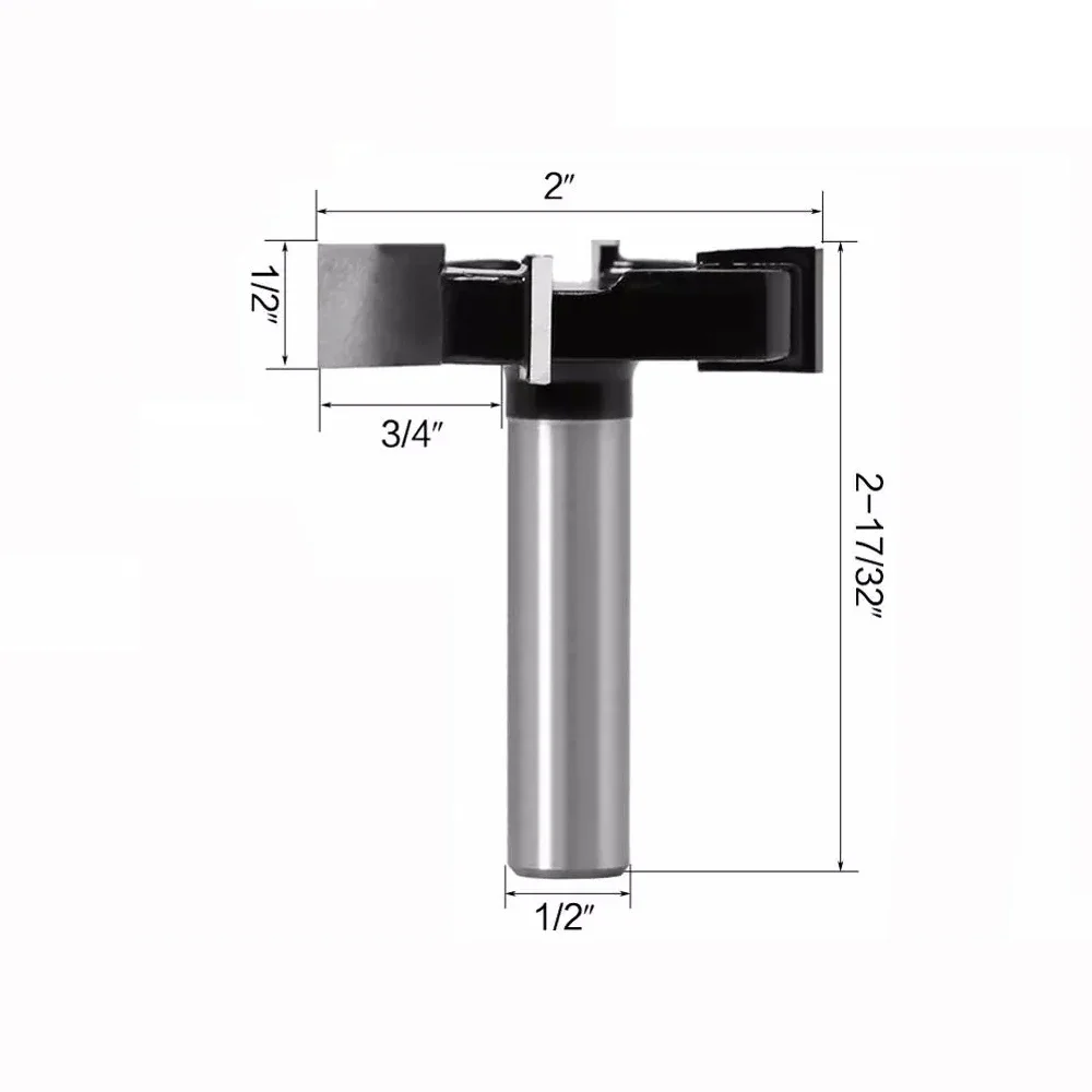 

1Pc 1/2"12Mm Shank 4 Edge t Type Slotting Cutter Woodworking Tool Router Bits for Wood Industrial Grade Milling