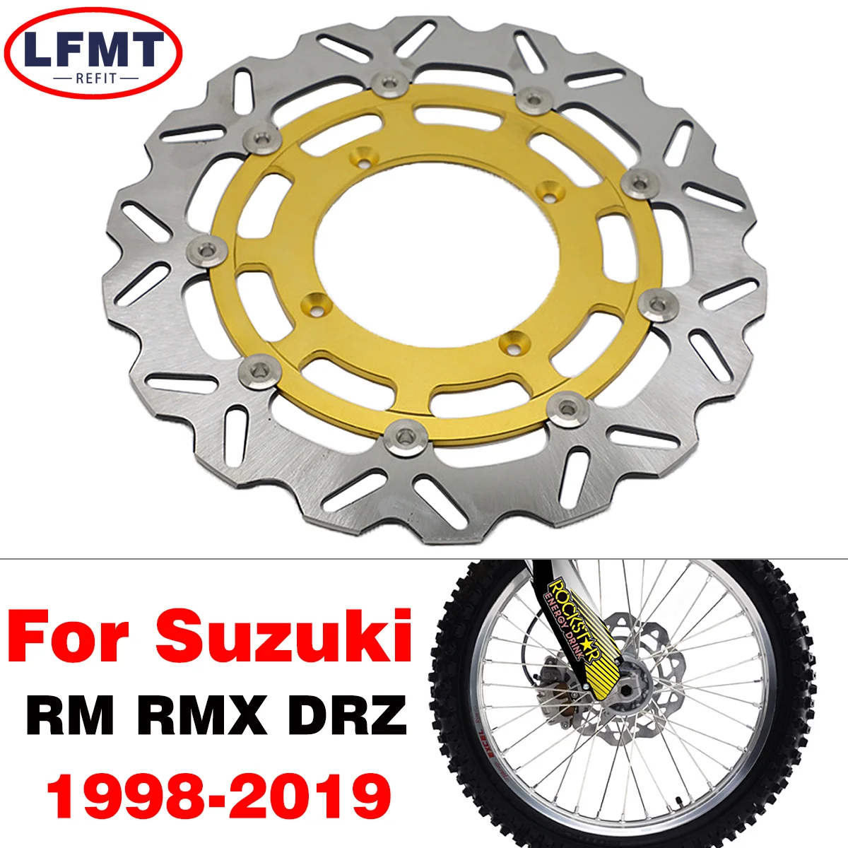 

Motorcycle 320MM Front Floating Brake Disc Rotor Adaptor Bracket For SUZUKI RMZ450 2005-2021 RMX450Z 2010-2019 RMZ250 2007-2021