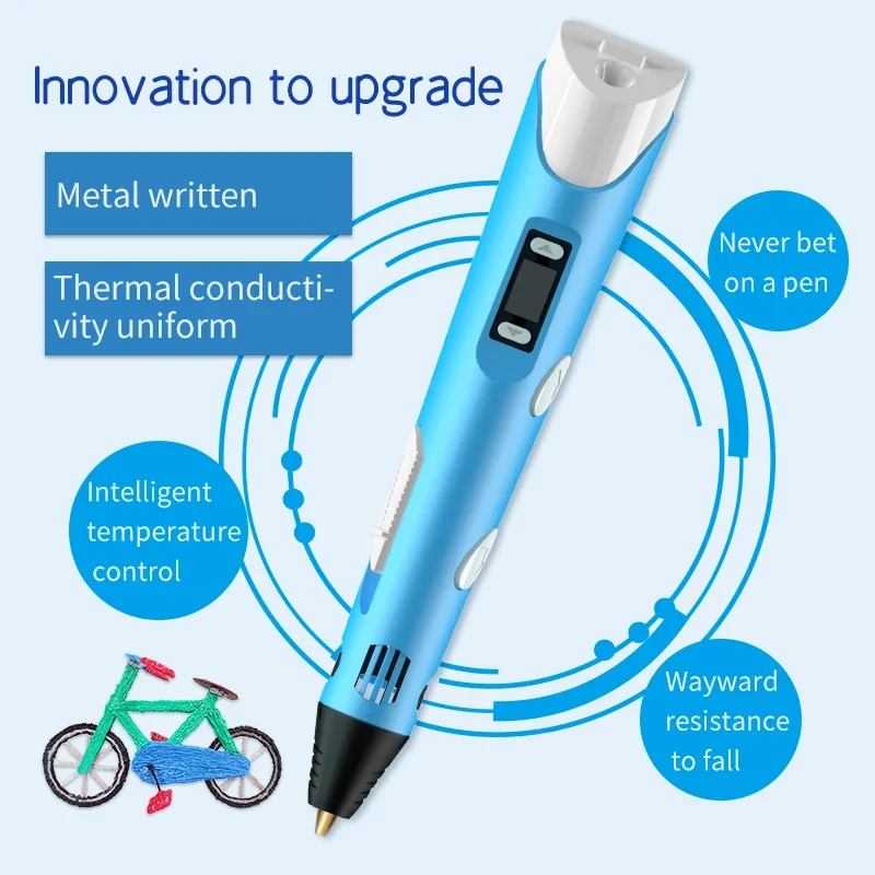 Art Tools For Kids Birthday Christmas Day Gift USB 3D Printing Pen DIY Drawing 10M PLA Filament Three-dimensional Graffiti Toys 3d Printing Pen