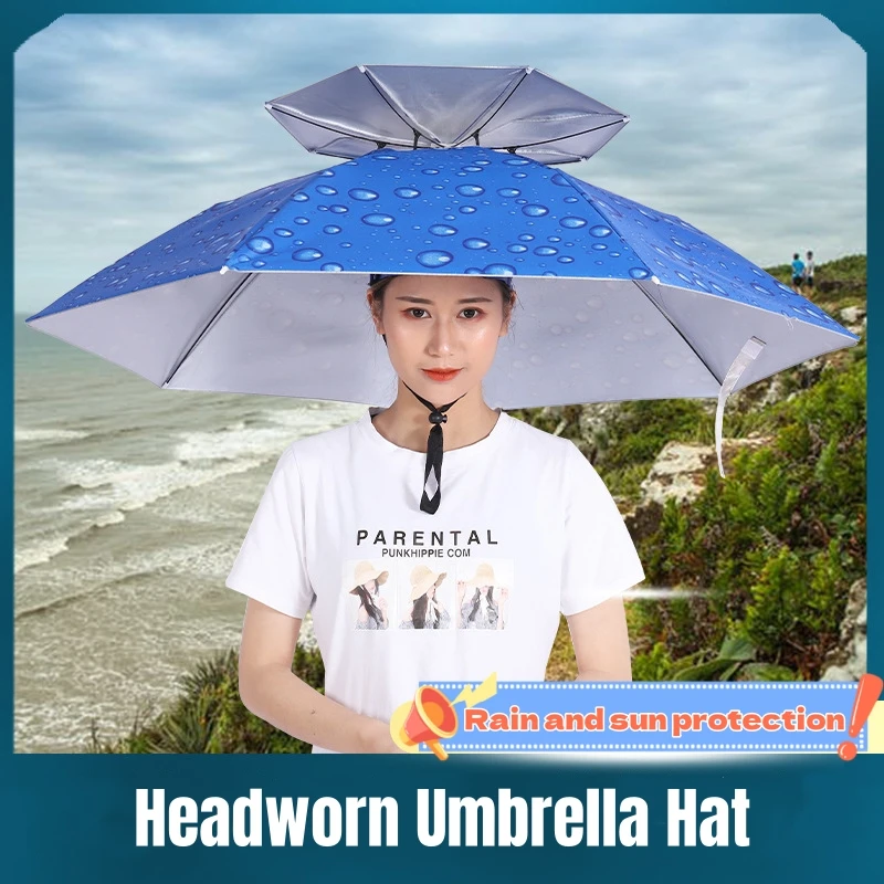 Mini Umbrella Folding Umbrella Automatic Umbrella Mini Sun Umbrella Wind Resistant Umbrella Sun Umbrella Automatic Sun Umbrella Windproof Umbrella Manual Umbrella Portable Rain Uv Protection Head Umbrella Hat Foldable Outdoor Travel Fishing Sunshade Waterproof Camping Cap Headwear