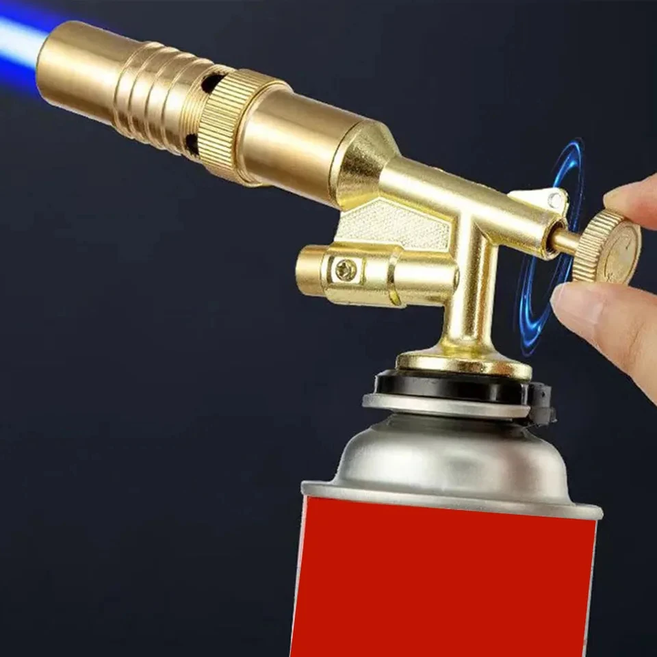 Portable Gold Copper Gas Welding Torch High Temperature Flame BBQ Cooking Brazing Tool for Outdoor Heating And Metal Joining