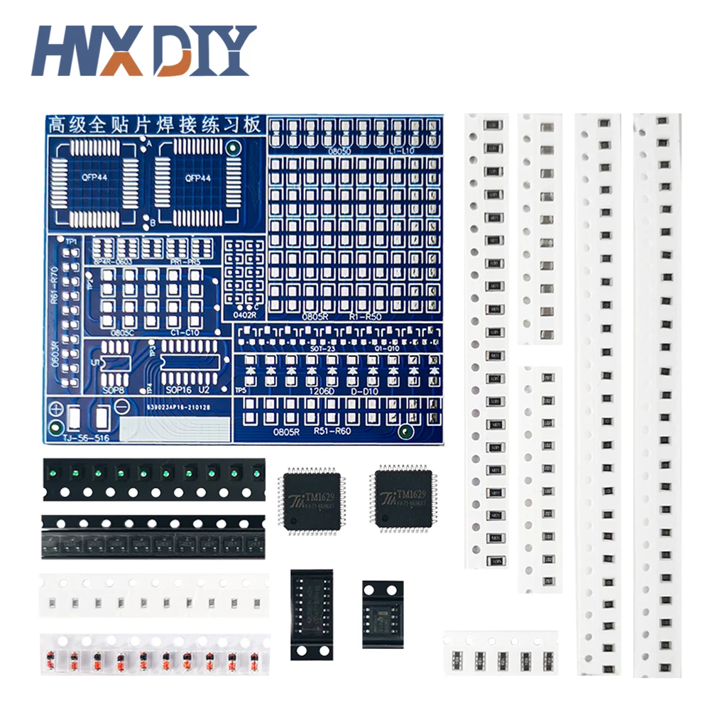 Smt Smd Component Welding Practice Board Saldatura Kit Fai Da Te Resitor Diodo Transistor Avvio Apprendimento Elettronico