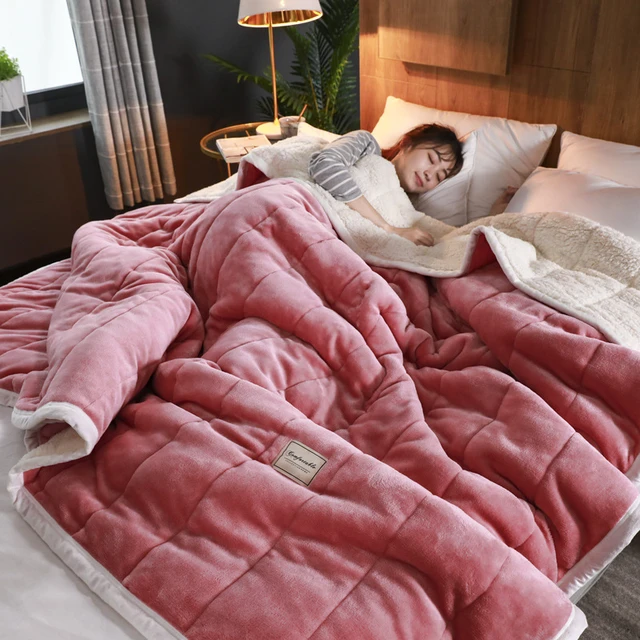 Winter Thickened Warm Coral Velvet Blanket for Bed Home Textile Double  Queen Size Throw Blanket Thin Comforter Luxury Bed Linens - AliExpress