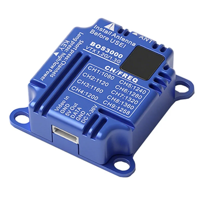 VTX 1.2G/1.3G 3W FPV Émetteur Puissance Réglable 3000mW 9 Canaux MMCX pour Drone