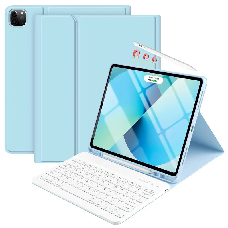 Enhanced iPad Case with Detachable Wireless Keyboard - 13-Inch Tablet Cover