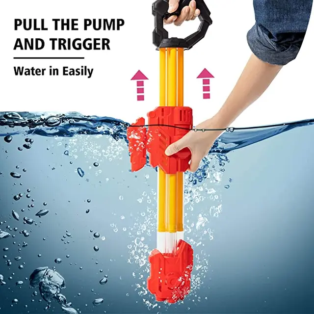 Adults Super Water Gun High Pressure Toy Water Play Beach Game Children Swimming Pool Fighting Toys 5 Nozzles Water Blaster 16ft 2