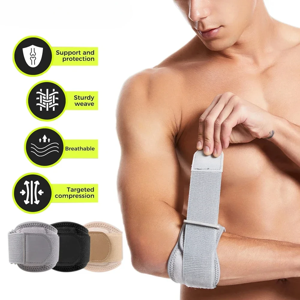 1PC Elbow Brace with EVA Pad Support for Forearm Tension Relief, Adjustable Elbow Strap Pressure Band for Tennis Golfer Baseball
