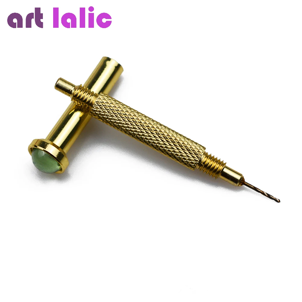 Hand Dangle Drill Hole Maker Dotting Pen Piercing Professional Manicure Nail Art Tool Random Color 1