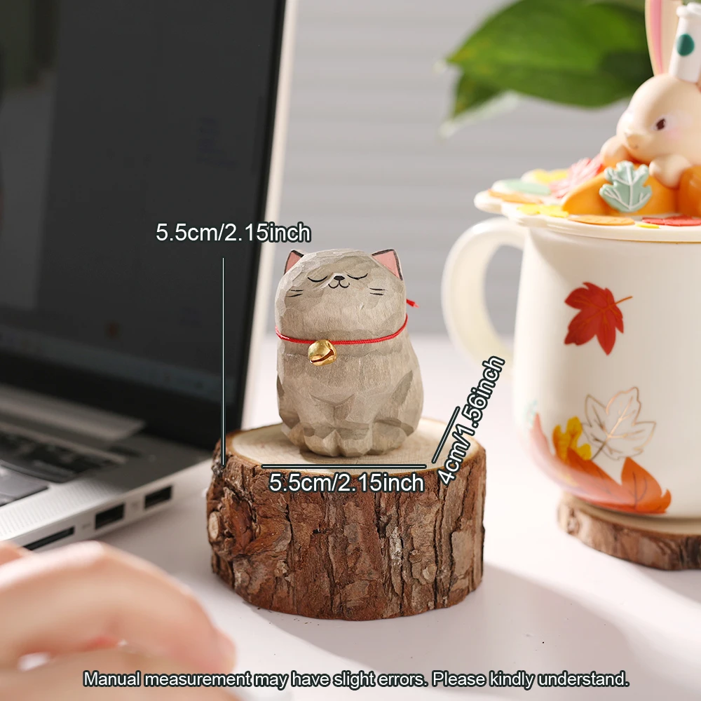 Handcrafted wood carving Home decorations decoraciones para el hogar desk accessories room decor Handmade Cat statue offices 5