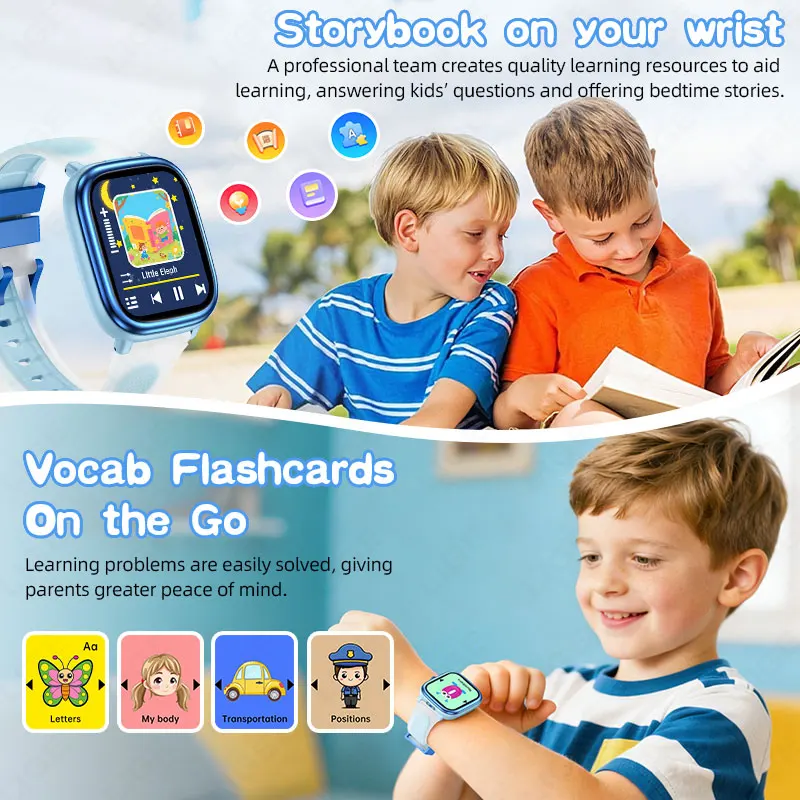 LIGE Kids Learning Smart Watch IP68 Waterproof Sport Pedometer Child Smartwatch Children's Health Tracker Watch Puzzle Game Gift