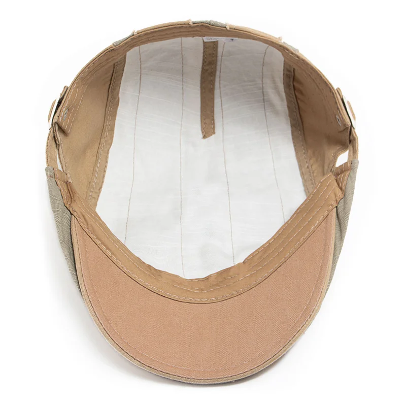Men Beret Fashion Vintage Embroidery Letter A Flat Cap Cotton Visor Hat Camouflage Patchwork Adjustable woolen beret beret hat
