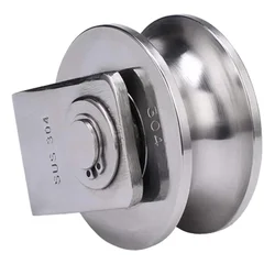 2 Inch Roller Wheel Bearings U Groove Pulley Wheels Detachable Heavy Duty Grooved Wheel for Material Handling and Moving
