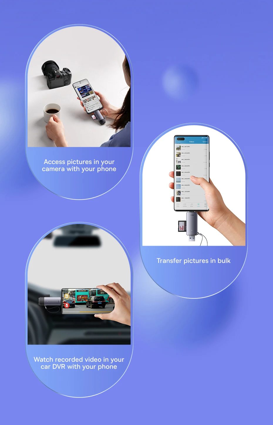 USB 3.0 para SD Micro SD TF