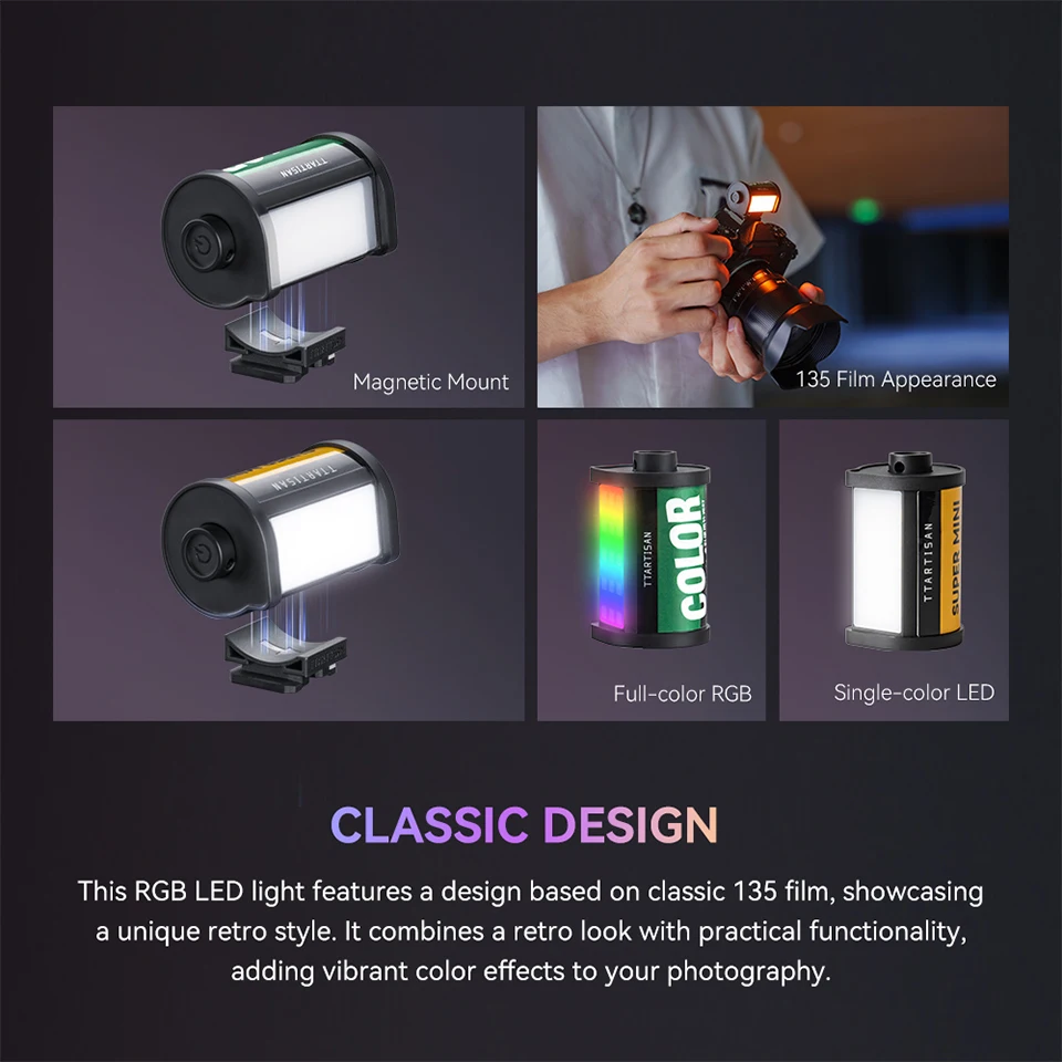 TTArtisan RGB フルカラー ミニ磁気 LED ライト カメラ Vlog TTArtisan RGB フルカラー ミニ磁気 LED ライト カメラ Vlog