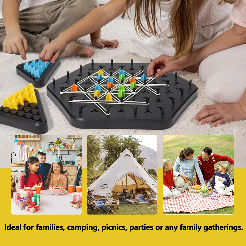 Chain Triangle Triggle Rubber Band Game Educational Interactive Game Battle Set  Teaser Strategy Game For Family Party Gift 6