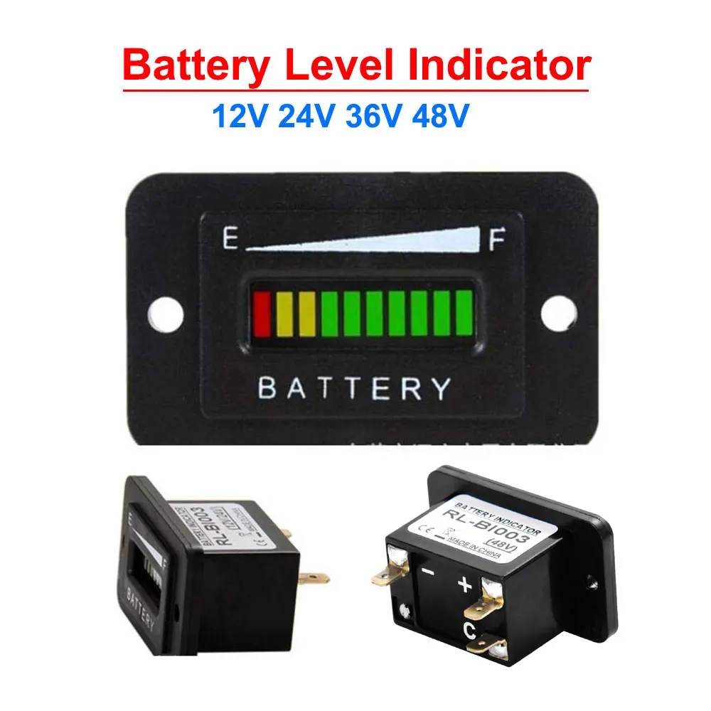 

12V 24V 36V 48V Battery Level Indicator Battery Tester Meter LED for Electric Scooter Electric Scooter Golf Kart Kart