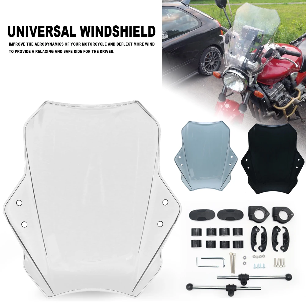 

Universal Motorcycle Windscreen Windshield Covers Screen Smoke Lens Motorbikes Deflector For Aprilia Mana 850 2008-2012