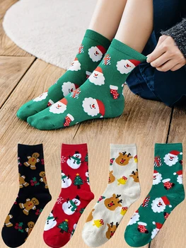 4 Pairs Christmas Cartoon Socks 1