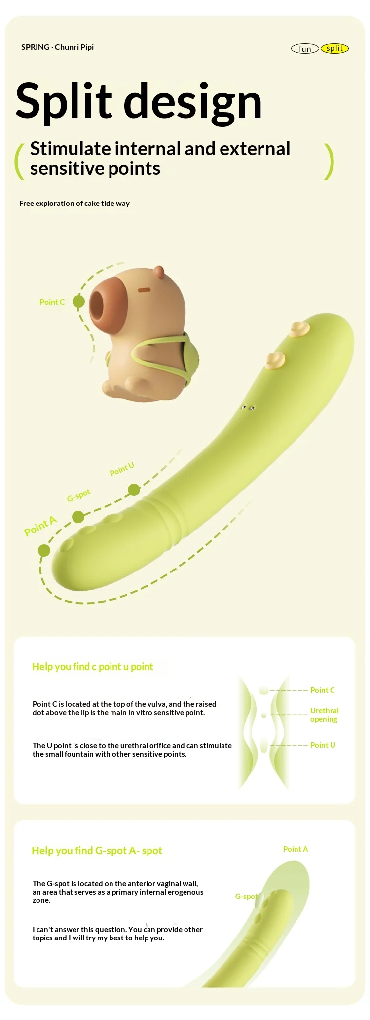 USB massager with green finish, rounded body, and compact private accessory design