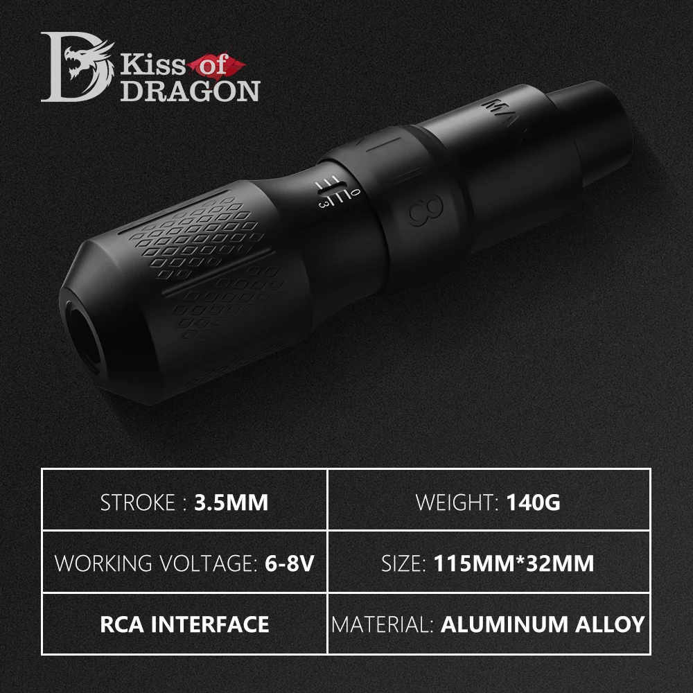 Tattoo Pen Tattoo Supplies Kiss Of Dragon Professional Rotary Tattoo Pen Quiet Gun Machine Supply With LED Light Permanent Makeup Eyeliner for Tattoo Body