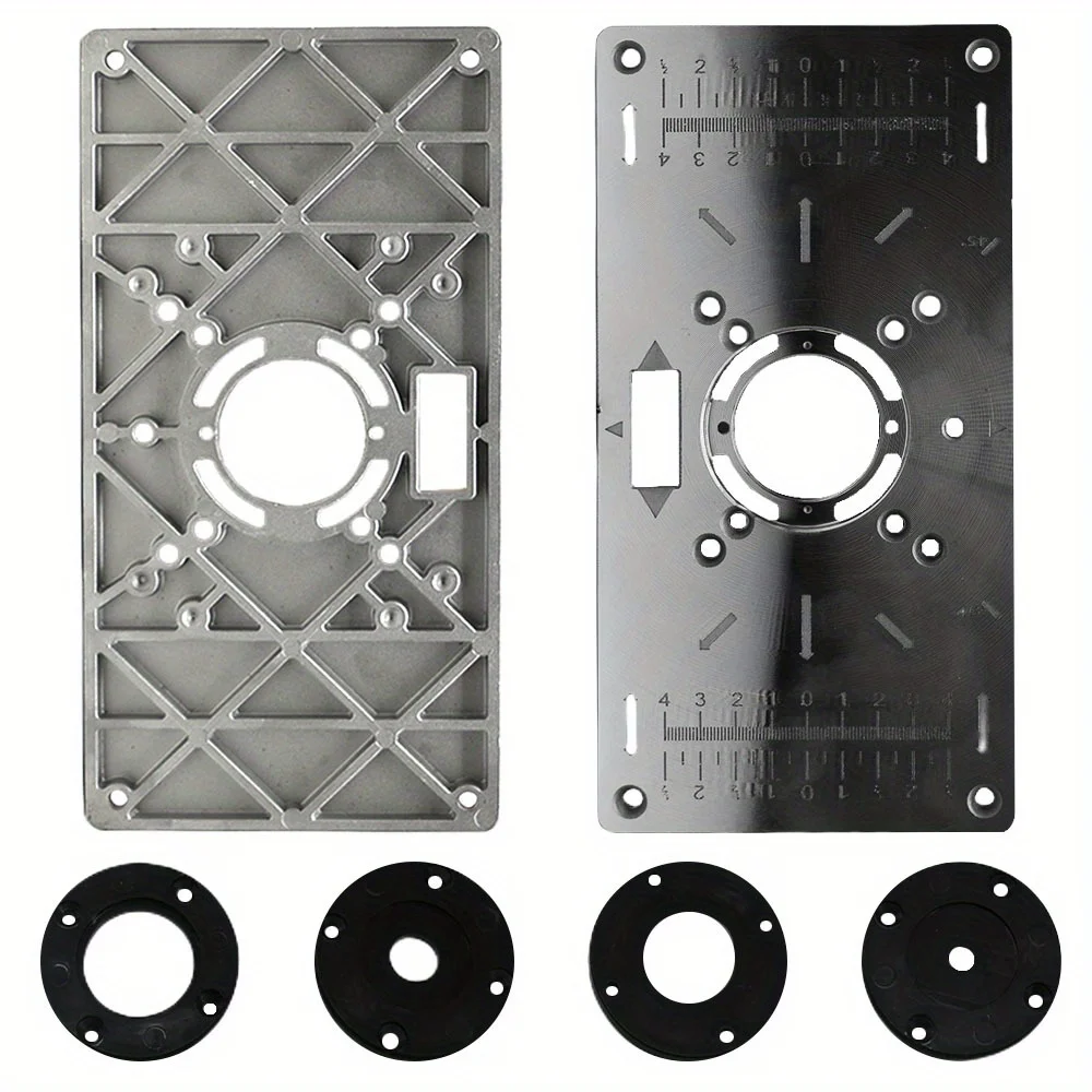 Router Table Insert Plate Aluminium Router Table Insert Plate For Woodworking Benches Router Plate Wood Tools Milling Trimming Machine Rings