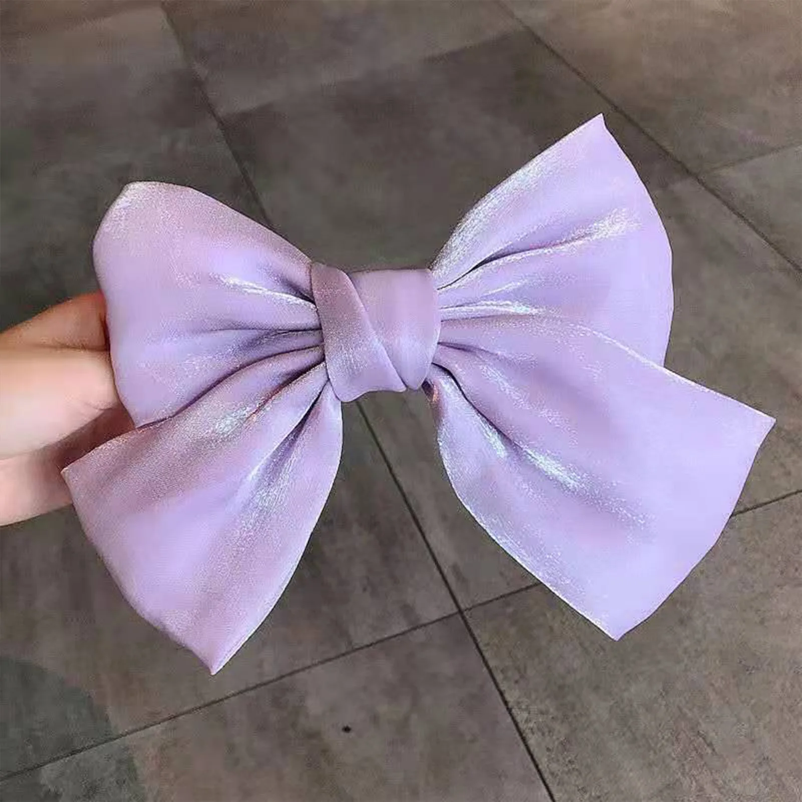 Glänzende Haarspange mit Schleife, perlmuttfarben, barocke französische Haarspange, elegante Haarnadel für Frauen, Braut, Hochzeit, Weihnachten, Party, Haarschmuck – Detail 8