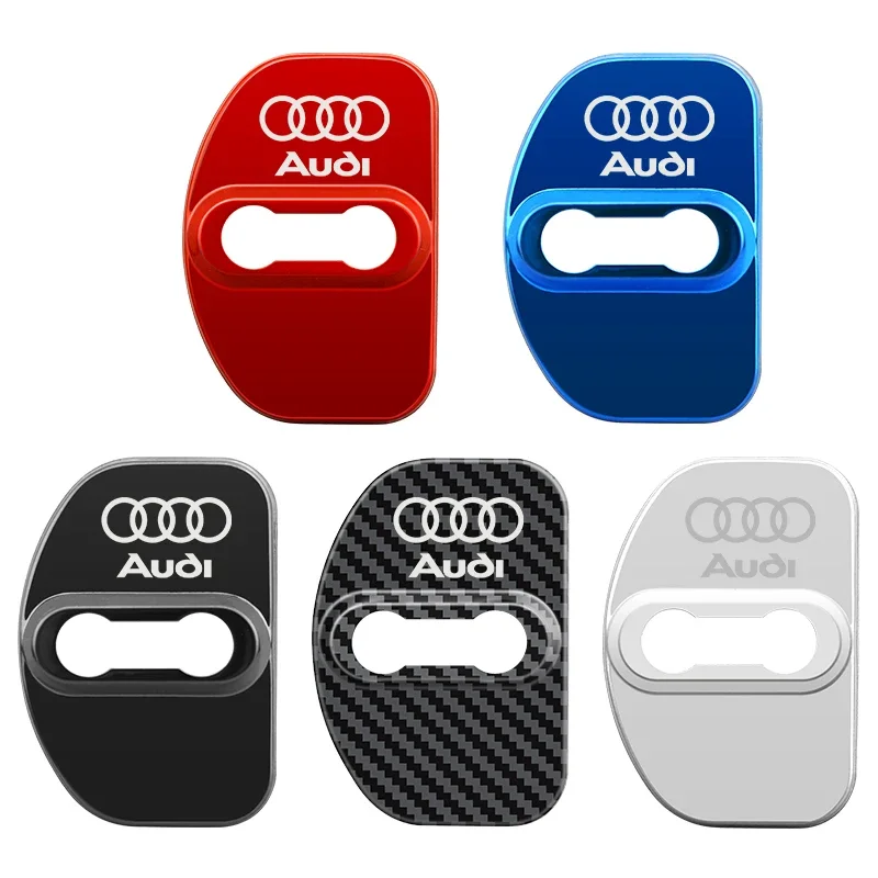 Car Door Lock Cover 4 PCS/Set Fashion Stainless Steel For AUDI TT A1 A3 A4 A5 A7 A8 Q3 Q5 Q7 S3 S4 TTS