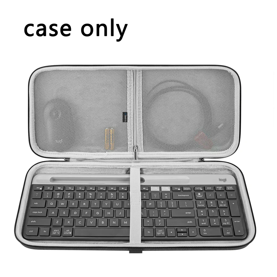 Custodia Rigida Da Viaggio Khanka Per Tastiera Logitech MK470, EVA Antiurto Nera (solo Custodia) - 4