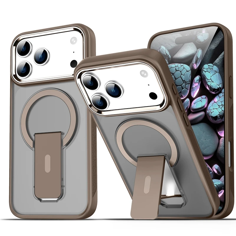 Magnetic Folding Stand Matte Bumper Phone Case with Magsafe Compatibility