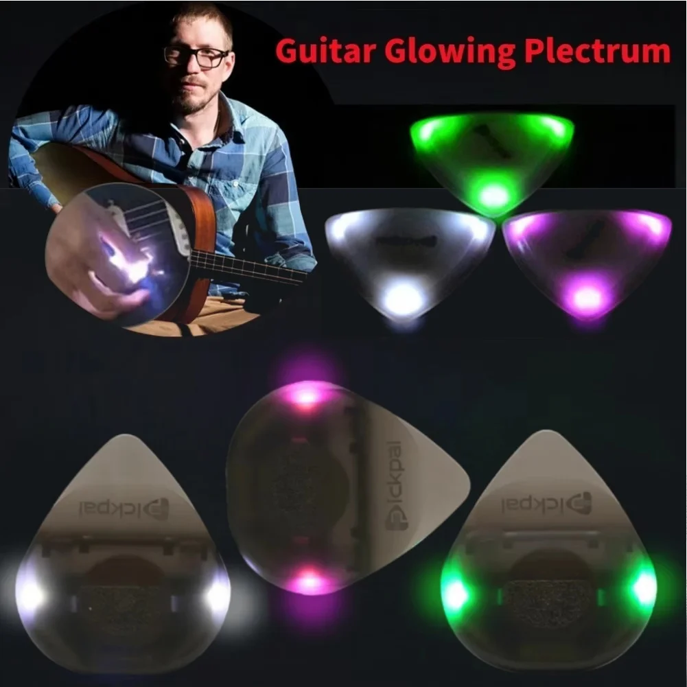 Miwayer LED Luminous Guitar Pick 1 pcs-ABS Electric Guitar Picks With Three-Color Light Options (White/Green/Purple) guitar picks
