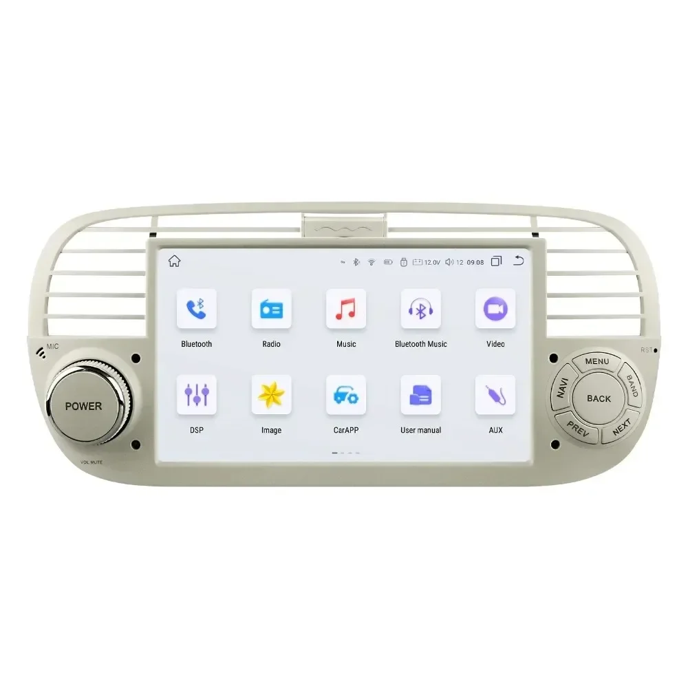 Autoradio Android Da 7 Pollici Per Fiat 500 2007 - 2015 Car Multimedia Carplay Player Car Stereo Audio Touch Screen Gps 2Din Headunit
