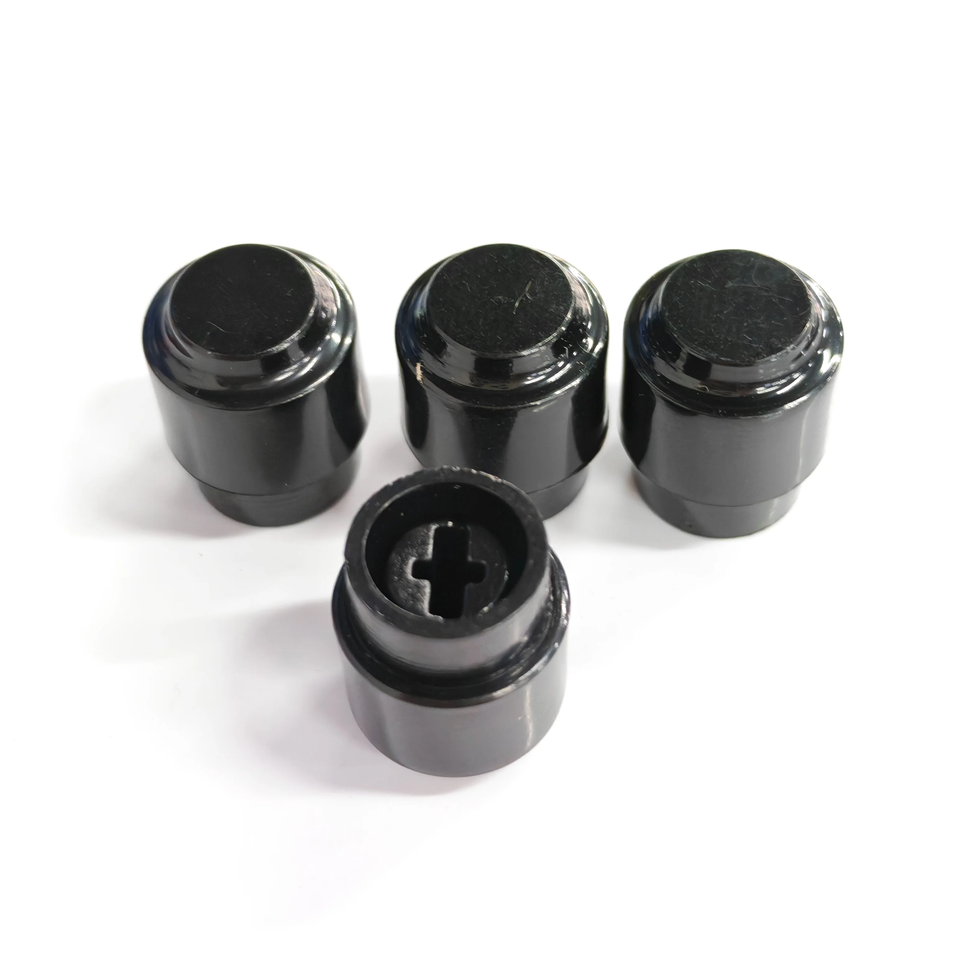 FLEOR 4PCS Kunststoff Barrel Gitarre Schalter Tipps 3 Weg Pickup Wahlschalter Knopf Schwarz für TL Gitarre – Detail 2