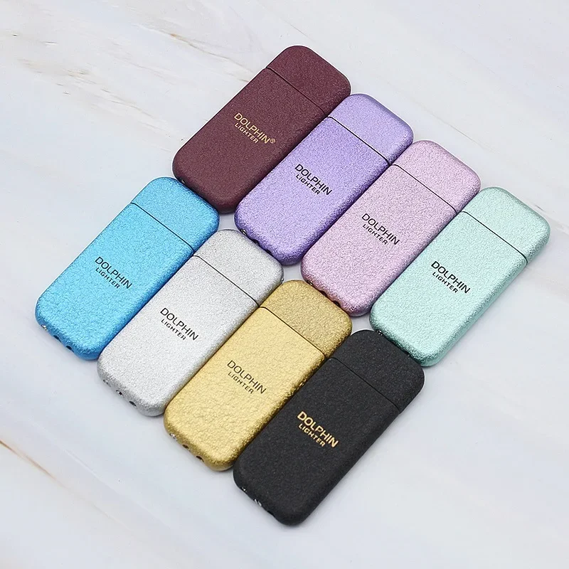 Description Picture 3 of itemHOT Ultra Thin Wrinkle Paint Butane Gas Lighter Classic Grinding Wheel Ignition Outdoor Portable Mini Lighters Smoking Wholesale