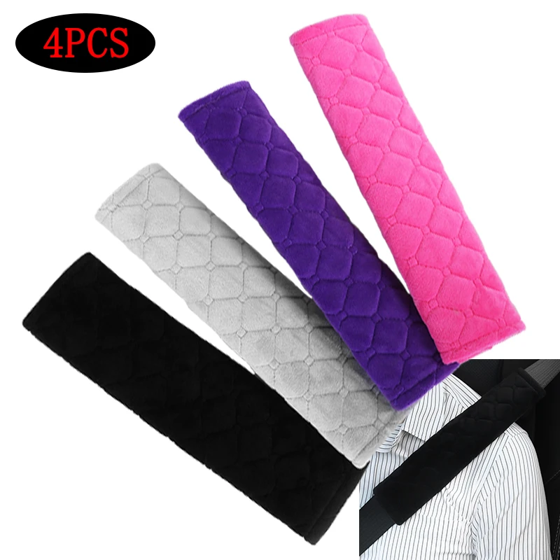 

Автомобильный ремень безопасности, 4 шт., Защита плеч, теплый плюшевый мягкий чехол, универсальные аксессуары для интерьера автомобиля