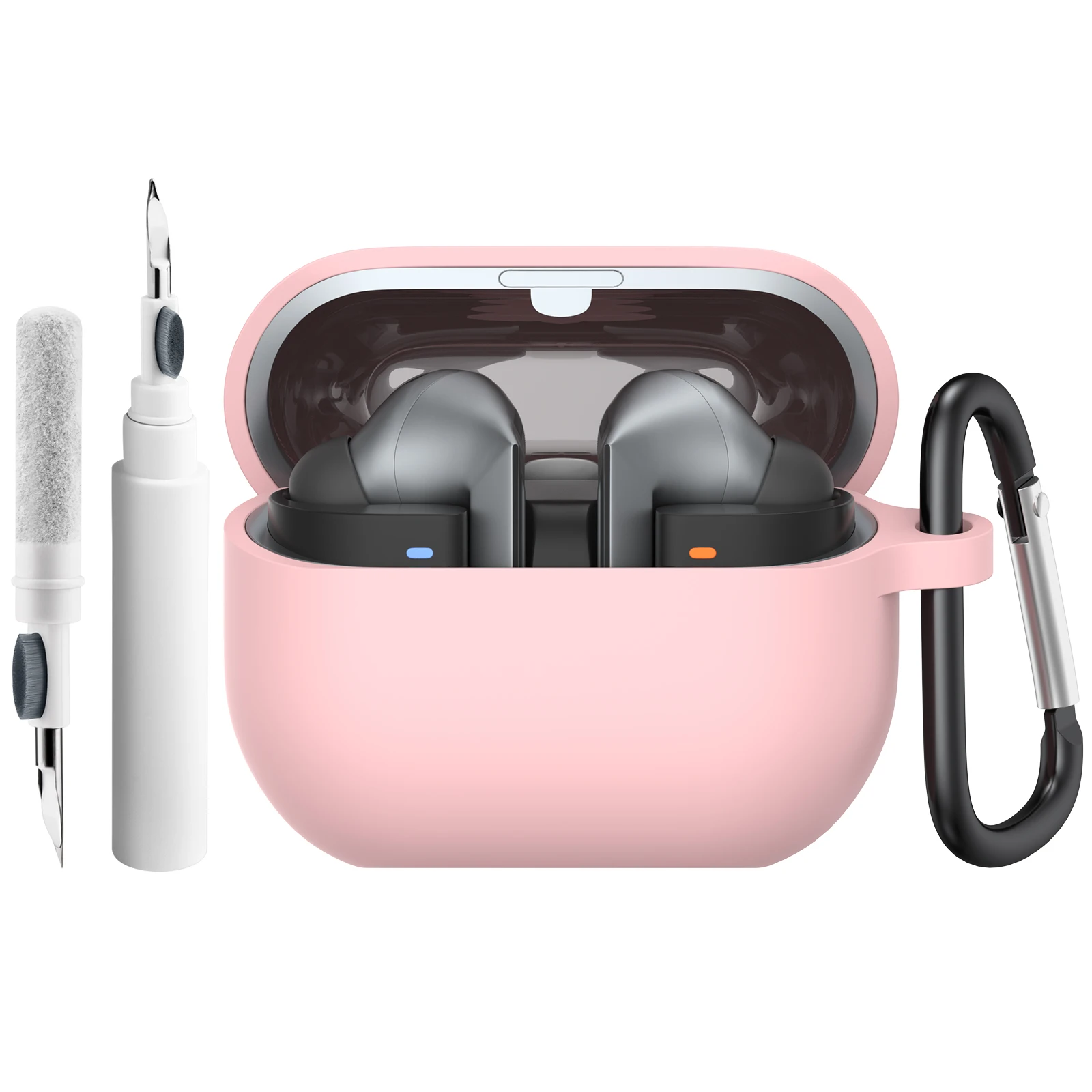 حافظة سماعة أذن لهاتف سامسونج جالاكسي براعم 3/3 برو مع قلم تنظيف غطاء سماعة رأس من السيليكون لهاتف سامسونج جالاكسي بادز 3/3 برو