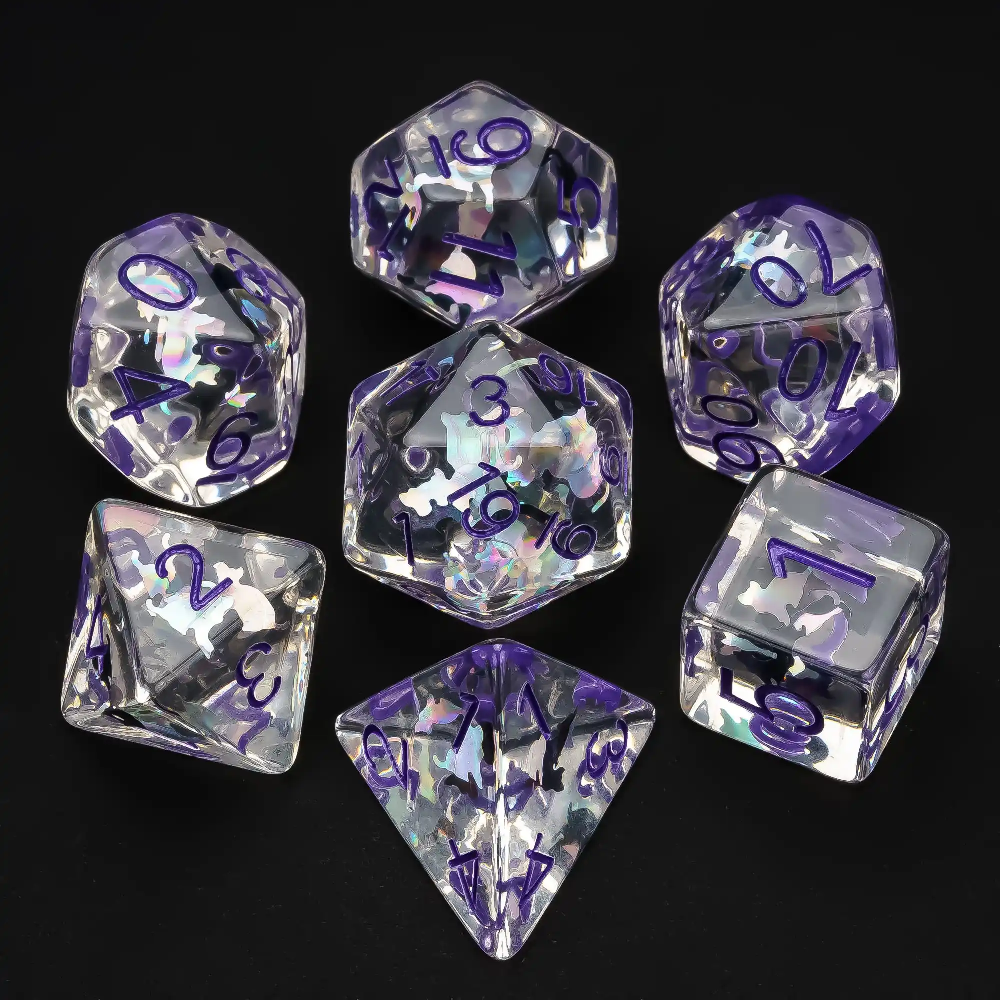 Dice Set Cusdie Cat/Spider Slice Dice DND 7Pcs Resin D&D Dice D4-D20 Polyhedral Games Set for Role Playing Game Pathfinder RPG
