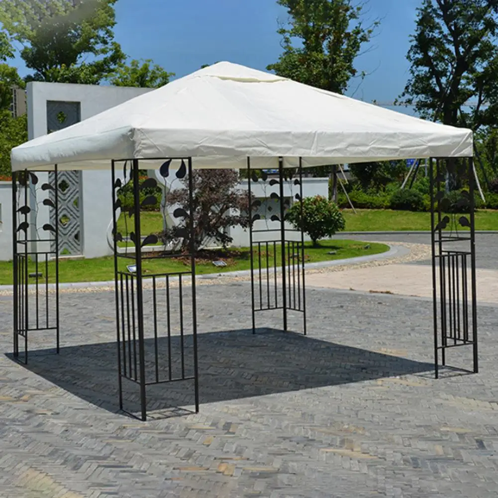 3x3m 300D Polyester Cloth Outdoor Replacement Canopy Top Double Tier Gazebo Roof Cover Garden BBQ Gazebo Top Replacement Cover
