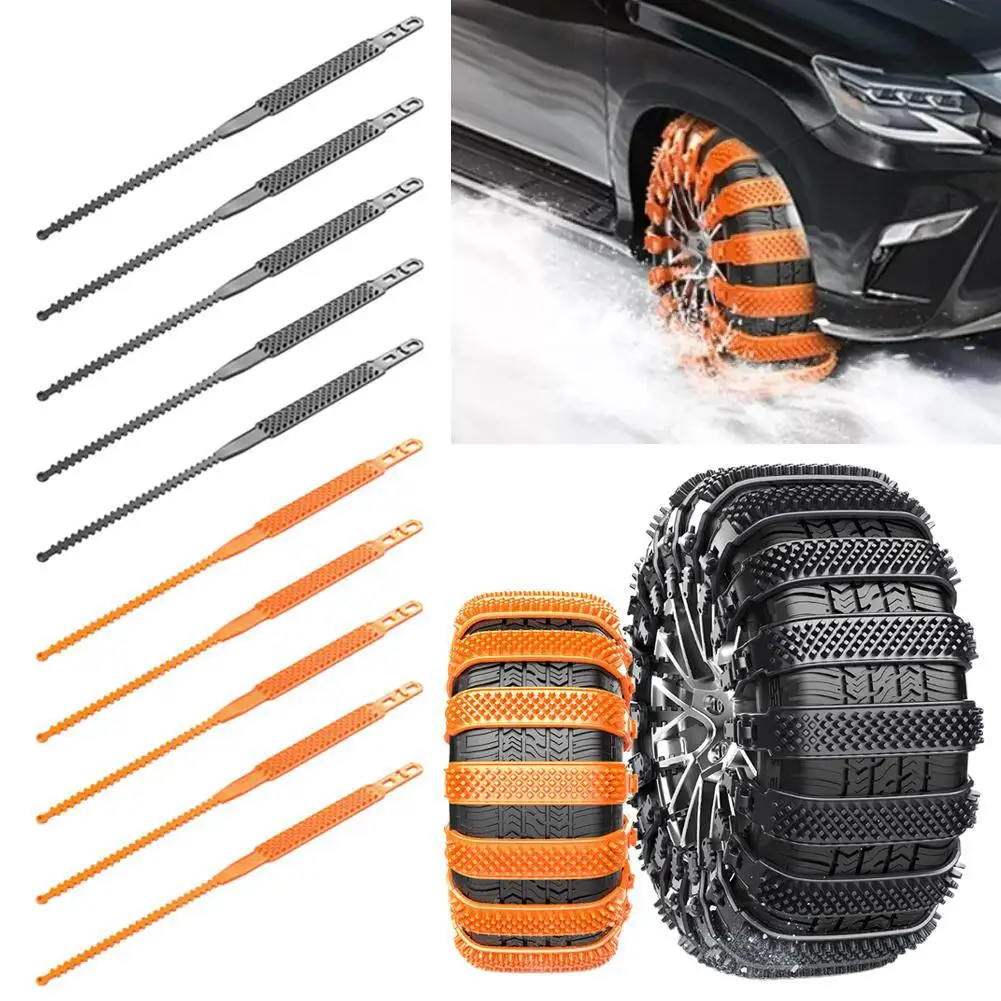Winter Car Motor Snow Chain Antiskid Outdoor Snow Car Motorcycle Tire Emergency Anti-Skid Tyre Chains 5/10pcs Auto Accessories
