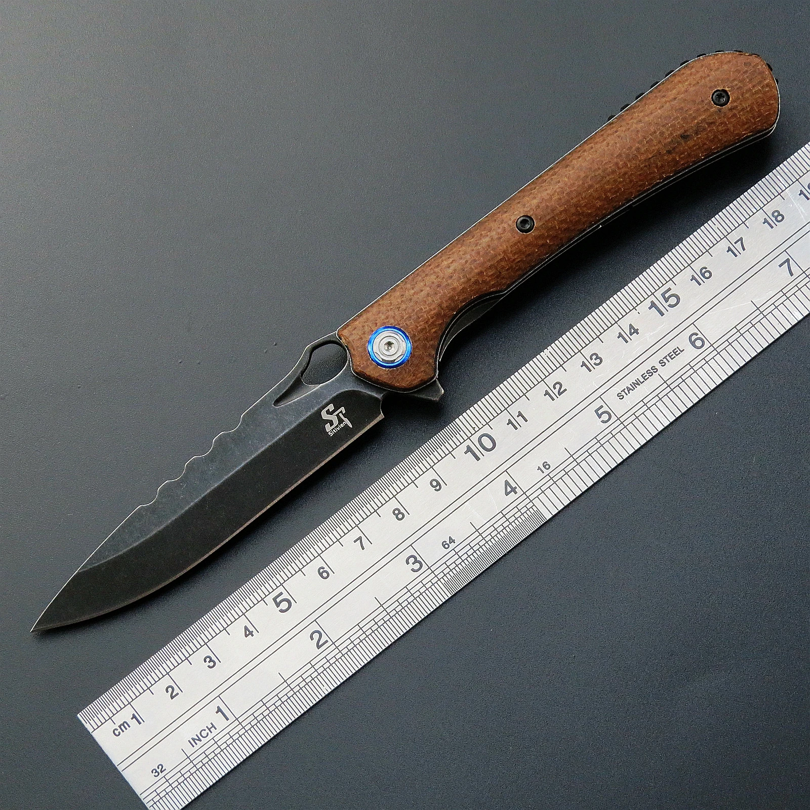 Sitivien ST145 Folding Knife 14C28N Steel Blade Micarta/ G10 Handle EDC Tool  for Working Camping Survival Collection 2