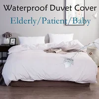 100% Waterproof Duvet Cover Bedding Queen King Quilt Covers For Elderly Patient Baby White Bed Linens Duvetcover 2pcs Pillowcase 2