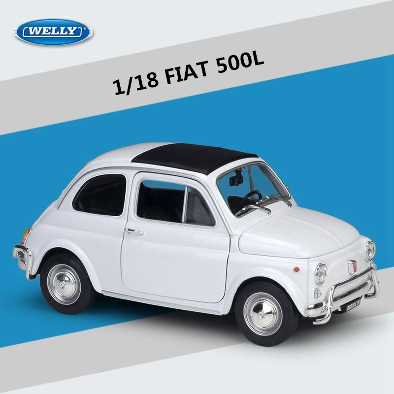 FIAT 500 L 1:24 Scale Diecast Model Toy Car Miniature White New Fiat 500L