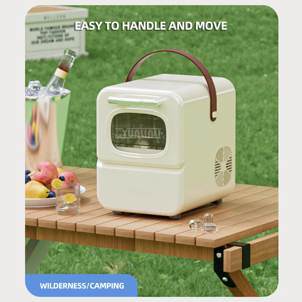 Portable Ices Maker Machine with Carry Handle Countertop Ice Maker Eisw&uuml;rfelmaschine Eismachine Ghiaccio Macchina