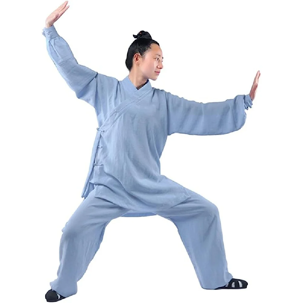 LATERONON Tai Chi Uniform Clothing-Qi Gong Martial Arts Wing Chun Shaolin Kung Fu Training Cloths Apparel Clothing-Hemp
