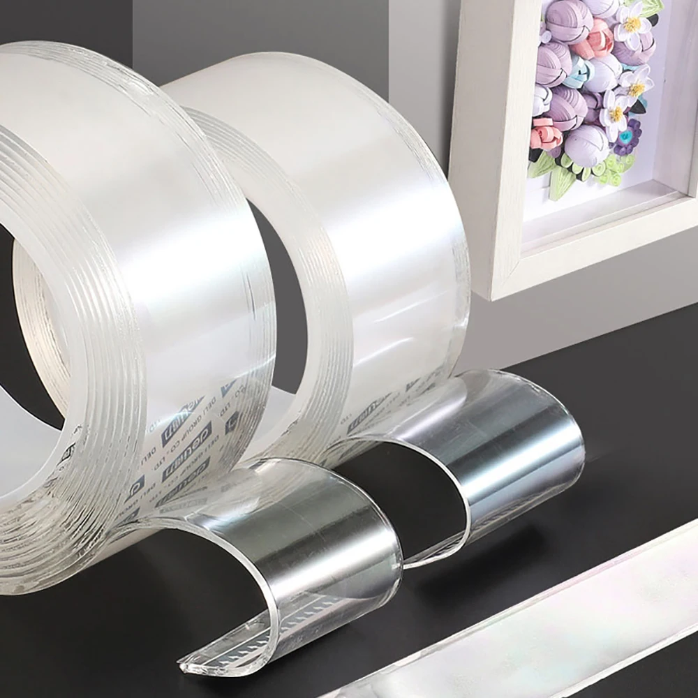 Clear Nano Adhesive Tape - Washable, Reusable, and Traceless Double-Sided Stickers