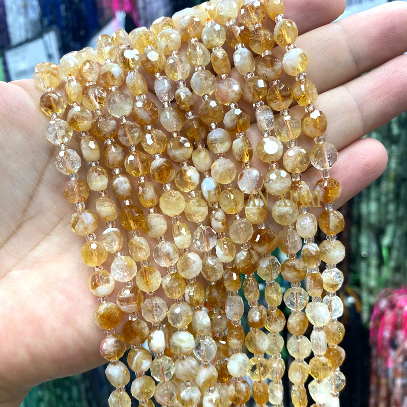 5x8mm 각진 평평한 원형 천연석 녹색 마노 오닉스 루즈 스페이서 비즈 쥬얼리 제작 DIY 팔찌 참 액세서리