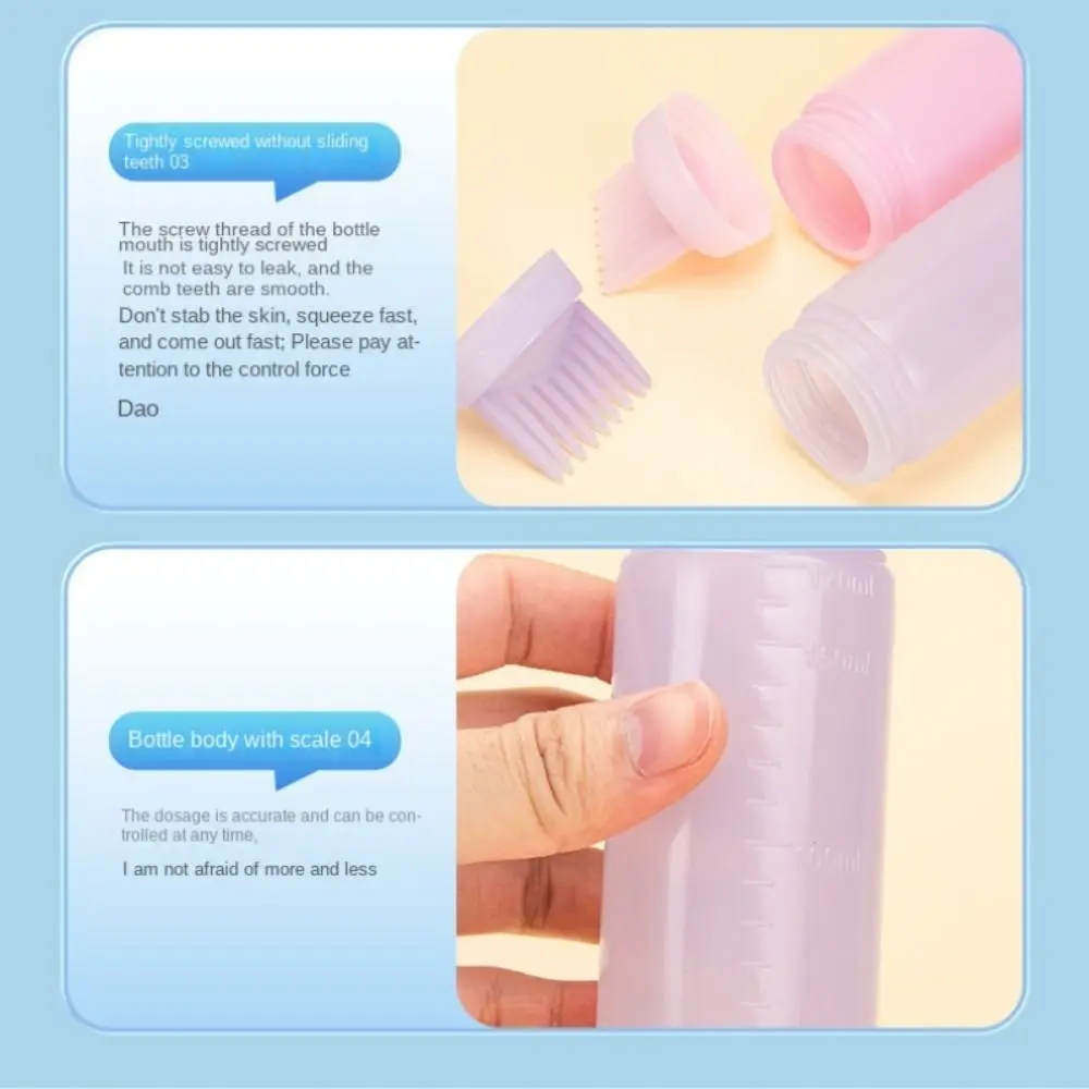 Description Picture 4 of itemPP/PE Hair Color Bottle Fashion Liquid Packaging with Comb Hair Root Applicator Jar Hair Tools Shampoo Bottle Indoor