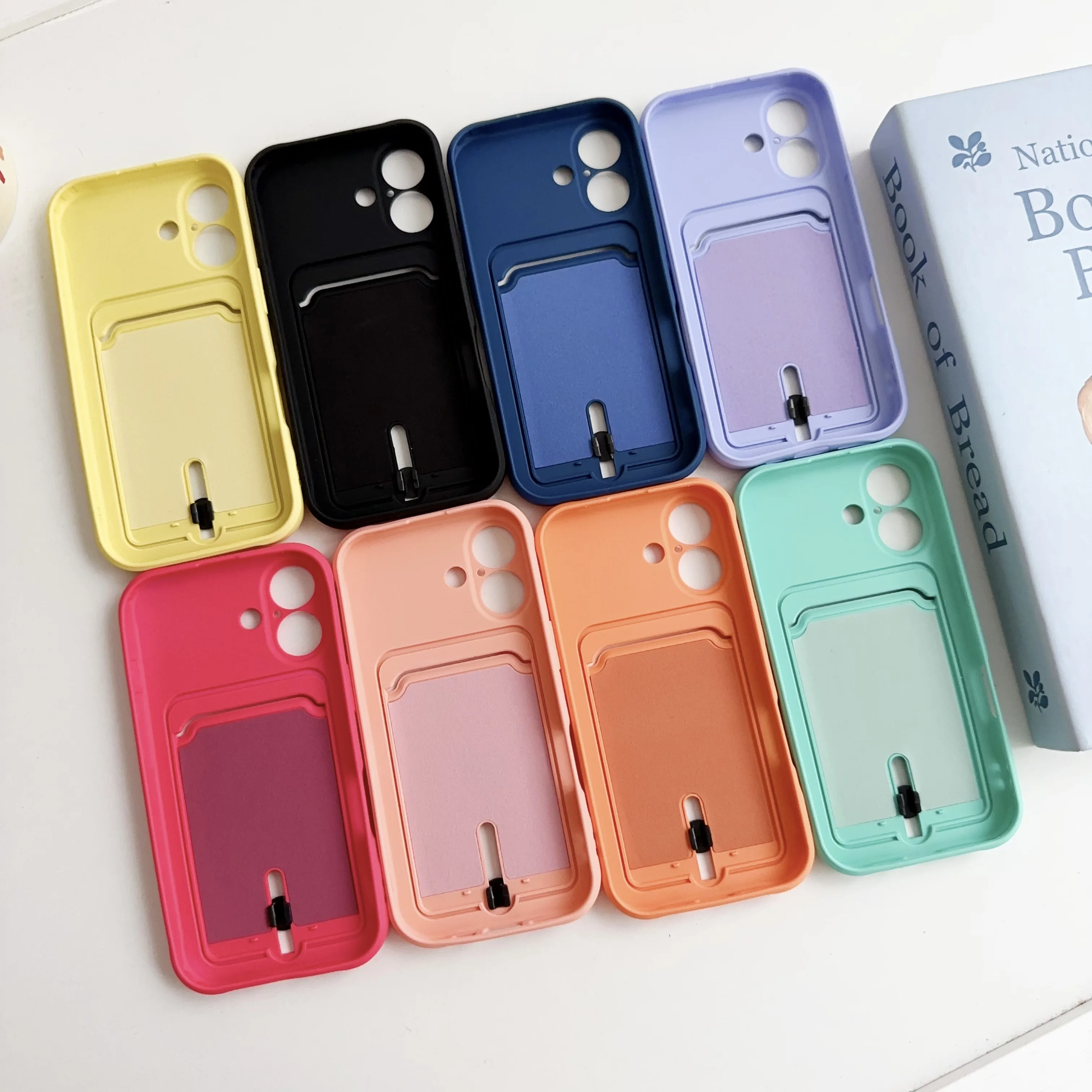 Vibrant Silicone Wallet Phone Case with Card Holder and Shockproof Protection