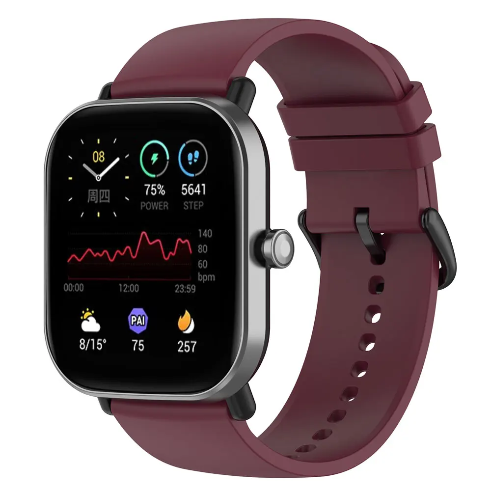 Versatile 20mm Silicone Smart Watch Strap Bracelet