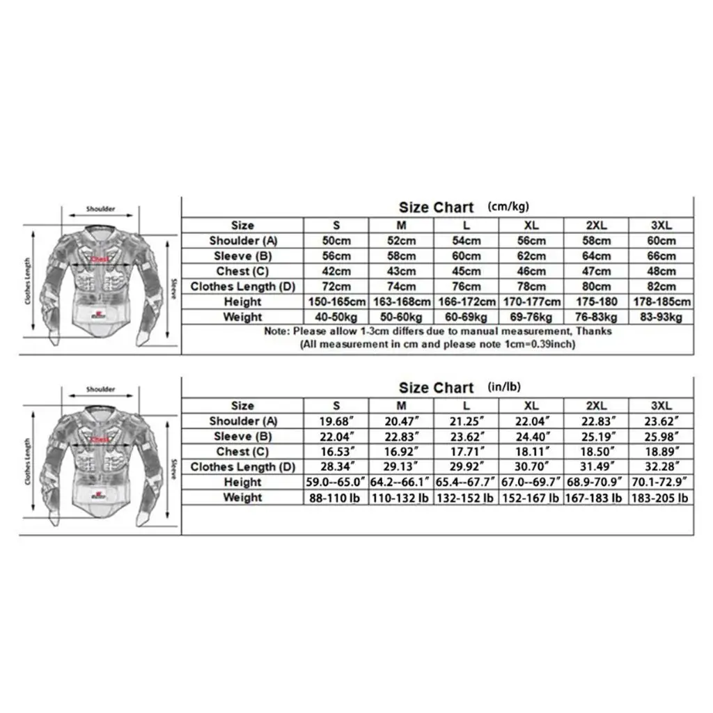 HEROBIKER Full Body Protective Armour Jacket Spine Chest Protection