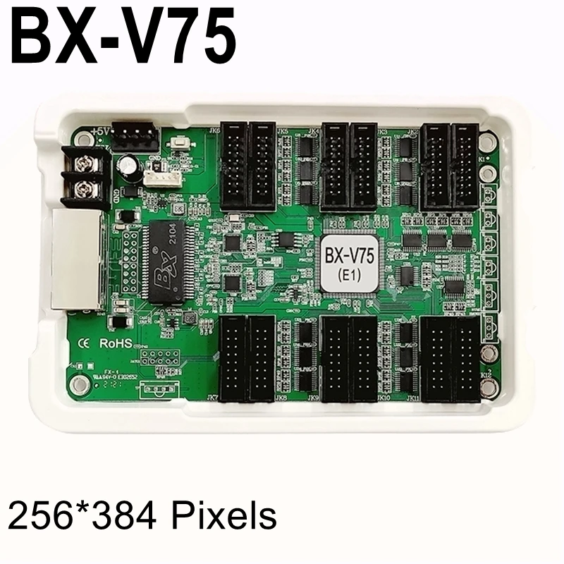 

BX-V75 полноцветная карта приема, синхронная светодиодная карта управления 12x hub7 5 портов 256*384 пикселей для видео, светодиодный экран